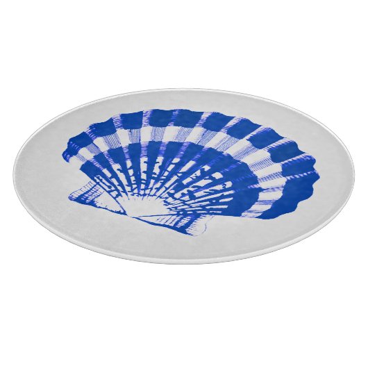 Seashell - Kobalt blau und weiß Schneidebrett (Ecke)