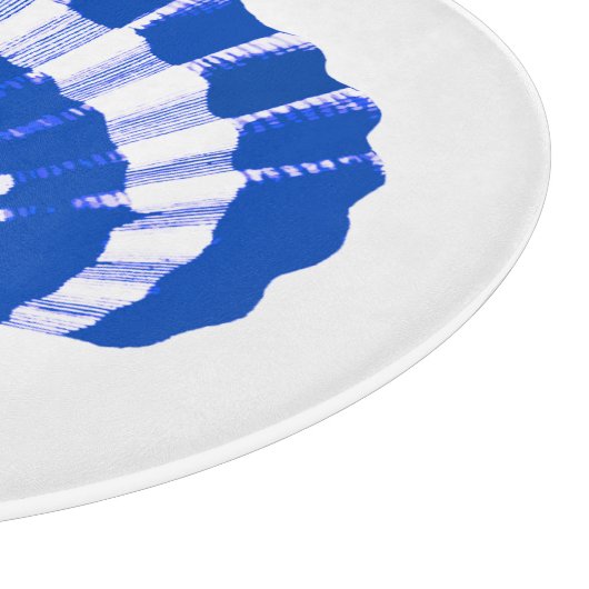 Seashell - Kobalt blau und weiß Schneidebrett (Ecke)