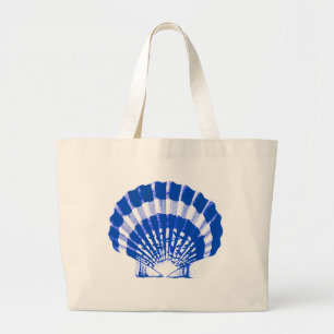 Seashell - Kobaltblau und -WEISS Jumbo Stoffbeutel