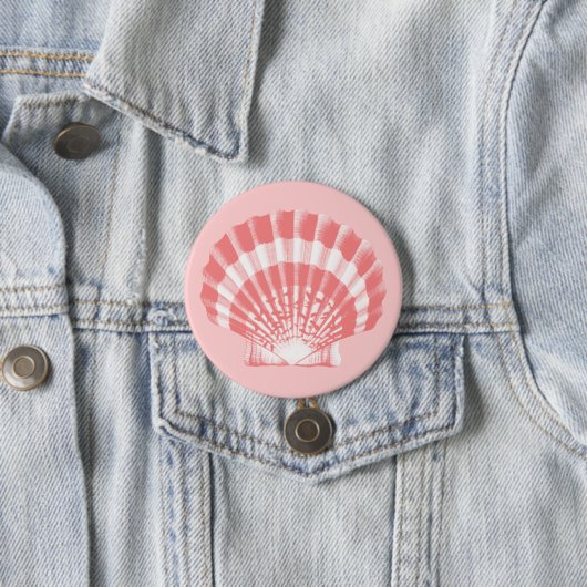 Seashell - Korallen rosa und weiß Button (Beispiel)