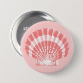 Seashell - Korallen rosa und weiß Button (Vorne & Hinten)