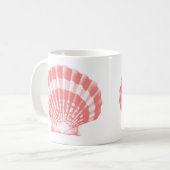 Seashell - Korallen rosa und weiß Kaffeetasse (Vorderseite Links)