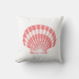 Seashell - Korallen rosa und weiß Kissen