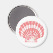 Seashell - Korallen rosa und weiß Magnet (Vorderseite/Rückseite)