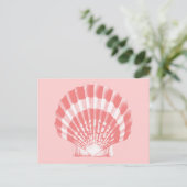 Seashell - Korallen rosa und weiß Postkarte (Stehend Vorderseite)