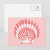 Seashell - Korallen rosa und weiß Postkarte (Vorne/Hinten)