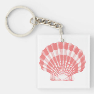 Seashell - Korallen rosa und weiß Schlüsselanhänger