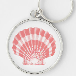 Seashell - Korallen rosa und weiß Schlüsselanhänger