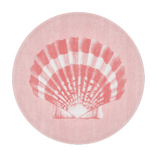 Seashell - Korallen rosa und weiß Schneidebrett