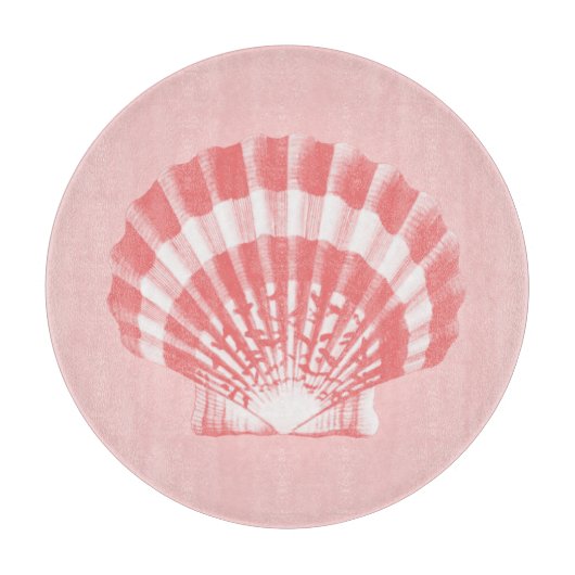 Seashell - Korallen rosa und weiß Schneidebrett (Vorderseite)