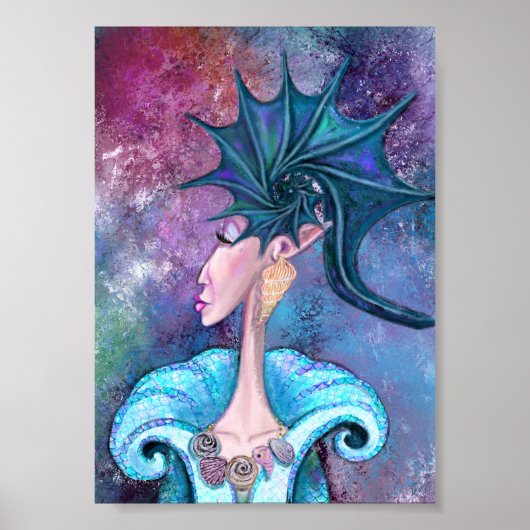 Seashell Lady Poster - Malerei (Vorne)