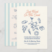 Seashell Letzter Toast Küste Bachelorette Wochenen Einladung (Vorne/Hinten)