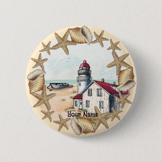 Seashell Lighthouse Button (Vorderseite)