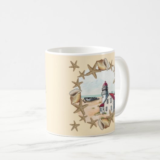 Seashell Lighthouse Kaffeetasse (VorderseiteRechts)