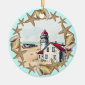 Seashell Lighthouse Keramik Ornament (Vorne)