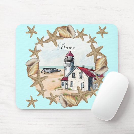 Seashell Lighthouse Mousepad (Mit Mouse)