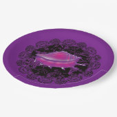 Seashell Lila Pappteller (Schrägansicht)