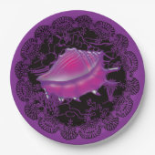 Seashell Lila Pappteller (Vorderseite)