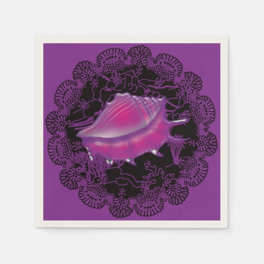 Seashell Lila Serviette (Vorderseite)