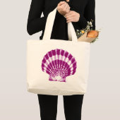 Seashell - lila und weiß jumbo stoffbeutel (Vorderseite (Produkt))