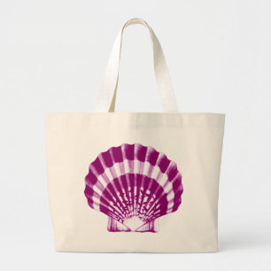 Seashell - lila und weiß jumbo stoffbeutel