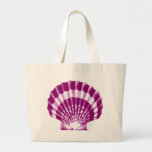 Seashell - lila und weiß jumbo stoffbeutel (Vorne)