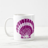 Seashell - lila und weiß kaffeetasse (Links)