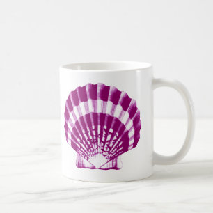 Seashell - lila und weiß kaffeetasse