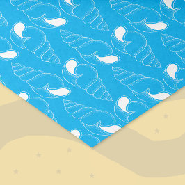 Seashell Line Art Muster Light Blue Tissue Paper Seidenpapier
