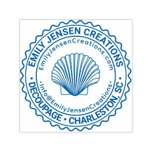 Seashell Logo Firmenname URL E-Mail-Adresse #S Permastempel