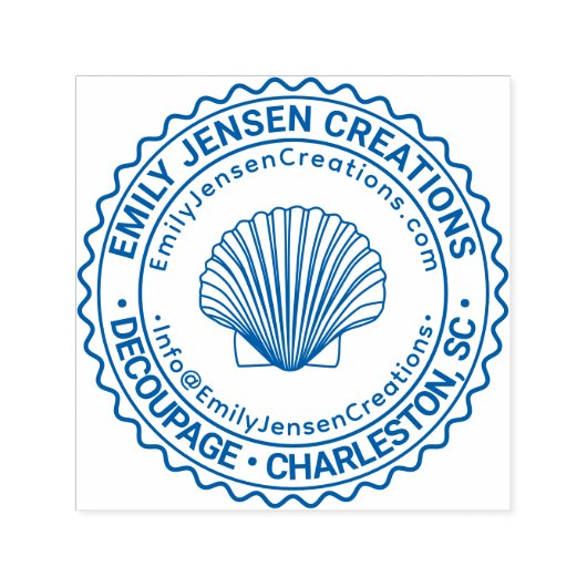 Seashell Logo Firmenname URL E-Mail-Adresse #S Permastempel (Design)