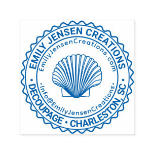 Seashell Logo Firmenname URL E-Mail-Adresse #S Permastempel