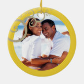 Seashell Luxe unser erstes Weihnachten Keramikornament (Hinten)