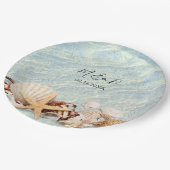 Seashell Marble Wedding Pappteller (Schrägansicht)