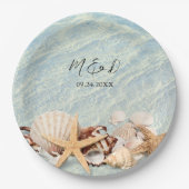 Seashell Marble Wedding Pappteller (Vorderseite)