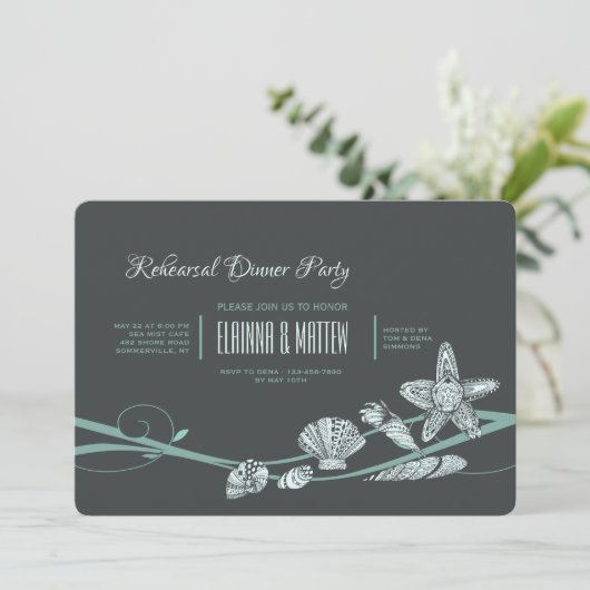 Seashell Medley Einladung (Stehend Vorderseite)