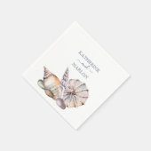 Seashell-Meldung in einer Flasche | Nautische Hoch Serviette (Ecke)