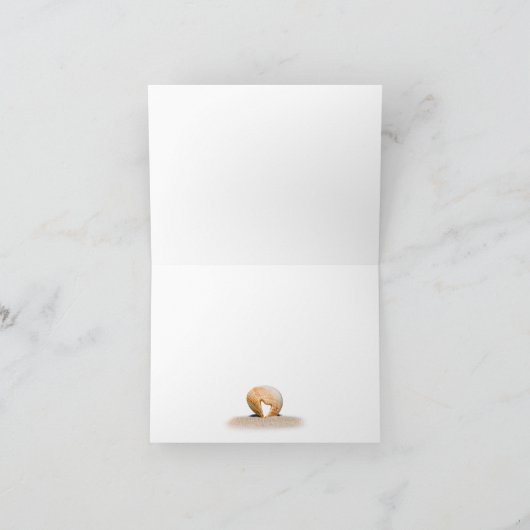 Seashell mit einem Herz auf Sand am Strand, Dankeskarte (Innenseite)