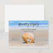 Seashell mit einem Herz auf Sand am Strand, Dankeskarte (Vorne/Hinten)