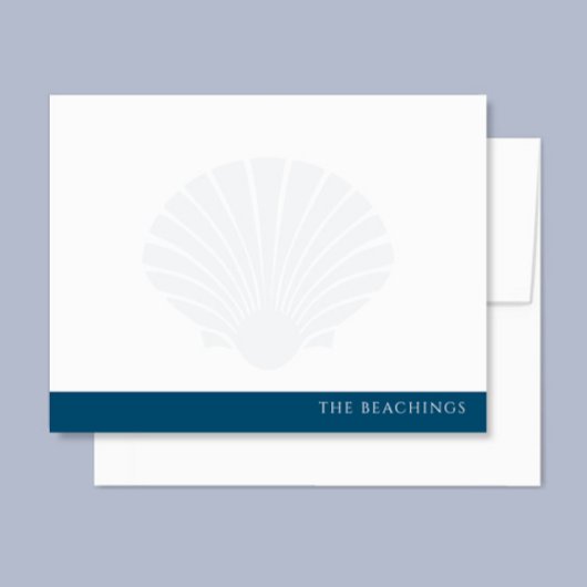 Seashell mit Navy Blue Band Family Stationierung Mitteilungskarte
