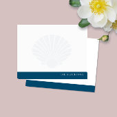 Seashell mit Navy Blue Band Family Stationierung Mitteilungskarte