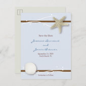 Seashell mit Ribbon Ankündigungspostkarte (Vorne/Hinten)