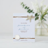 Seashell mit Ribbon Ankündigungspostkarte (Stehend Vorderseite)