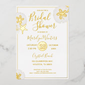 Seashell Modern Brautparty Folieneinladung (Vorderseite)