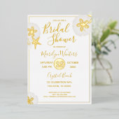 Seashell Modern Brautparty Folieneinladung (Stehend vorne)