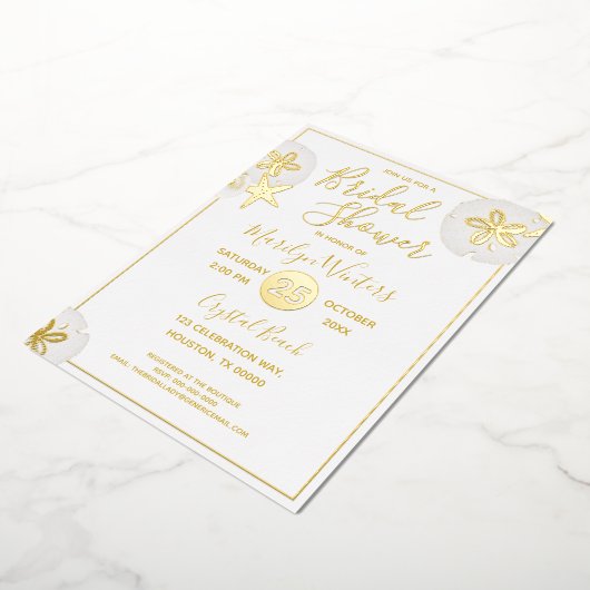 Seashell Modern Brautparty Folieneinladung (Gedreht)
