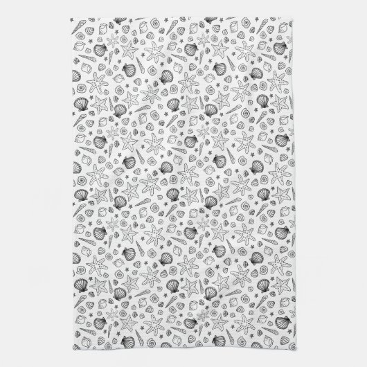 Seashell monochrome Teetuch Geschirrtuch (Vertikal)