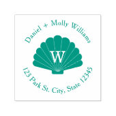 Seashell Monogram-Adresse Permastempel (Design)
