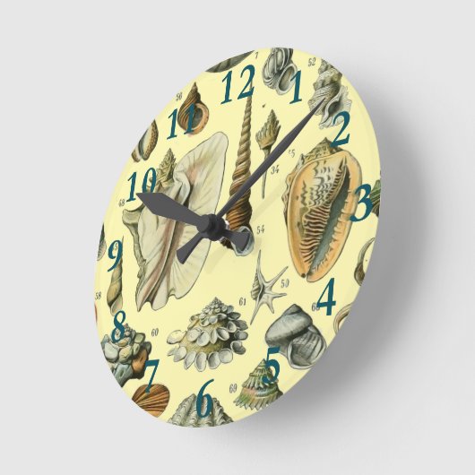 Seashell Muschel Mollusk Clam Runde Wanduhr (Winkel)