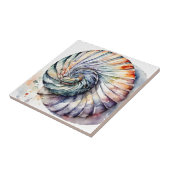 Seashell Muschel Nautilus Design 357 Wasserfarbe Fliese (Seite)